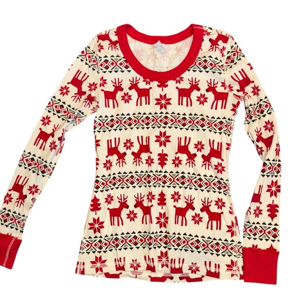 Hannah Anderson Christmas Pj Set women's Size Small Organic Cotton Dear Deer - Picture 2 of 12